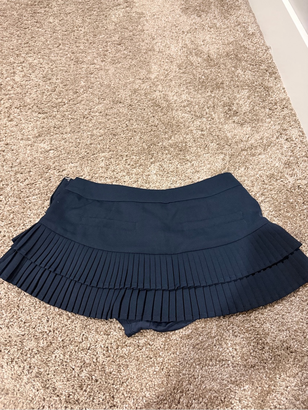 Edikted Navy Pleated Mini Skort